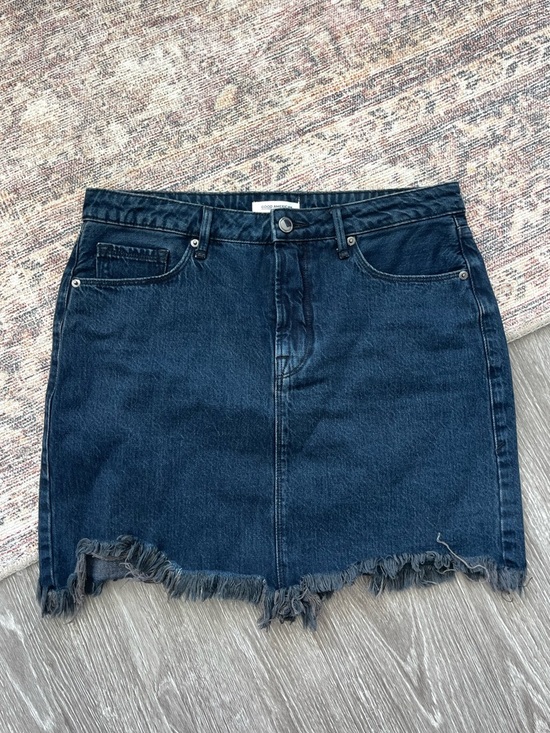 Good American Dresses & Skirts - Good American Dark Blue Denim Frayed Hem Mini Skirt